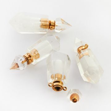 Zawieszka perfumetka z kryształu górskiego odkręcana 42x15,5mm