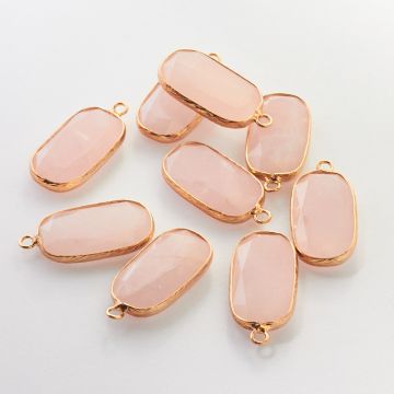 Kryształ różowy zawieszka owal fasetowany w okuciu 31mm