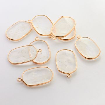 Kryształ górski zawieszka owal w okuciu 35mm