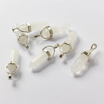 Kryształ górski zawieszka grot w okuciu 40mm