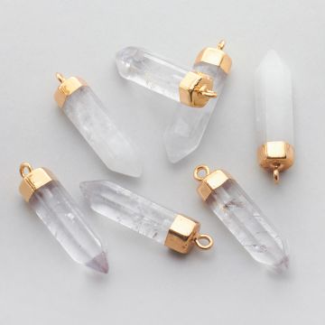 Kryształ górski zawieszka grot w okuciu 30-35mm