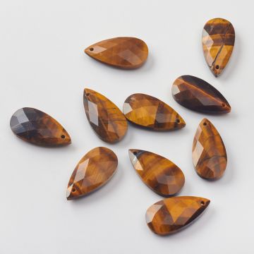 Tygrysie oko zawieszka łezka fasetowana 25mm