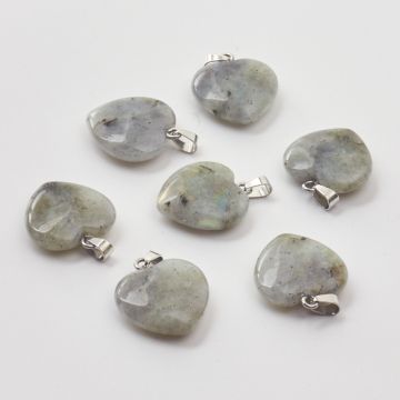 Labradoryt zawieszka serce 28mm