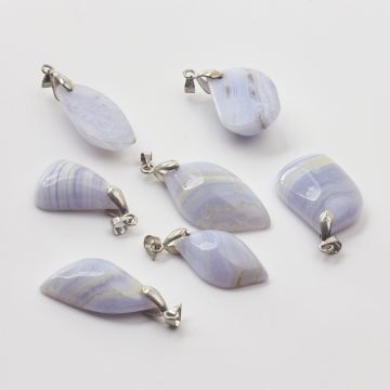 Agat blue lace zawieszka 40mm