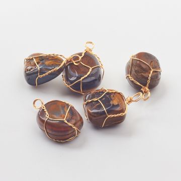 Tygrysie oko kamyczek opleciony 30-40mm