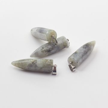 Labradoryt zawieszka grot okrągły 50mm