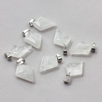 Kryształ górski zawieszka romb 35,5mm
