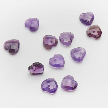 Ametyst serce fasetowane zawieszka 11,5x12mm