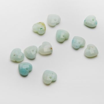 Amazonit serce fasetowane zawieszka 11,5x12mm