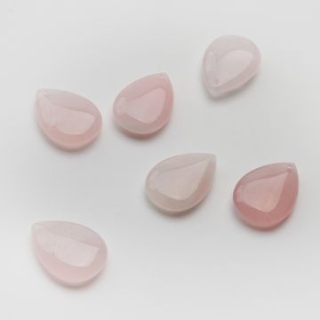 Kryształ górski różowy łezka gładka zawieszka 25x18mm