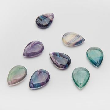 Fluoryt łezka gładka zawieszka 25x18mm