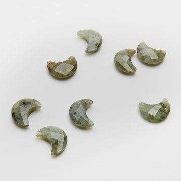 Labradoryt księżyc fasetowany zawieszka 19x15mm