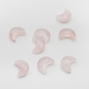 Kryształ górski różowy księżyc fasetowany zawieszka 19x15mm