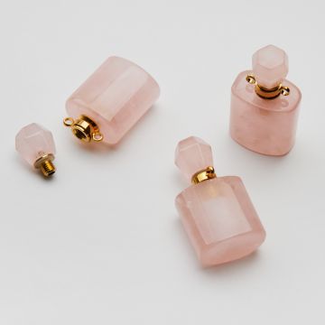 Zawieszka perfumetka z kryształu górskiego różowego odkręcana 35mm