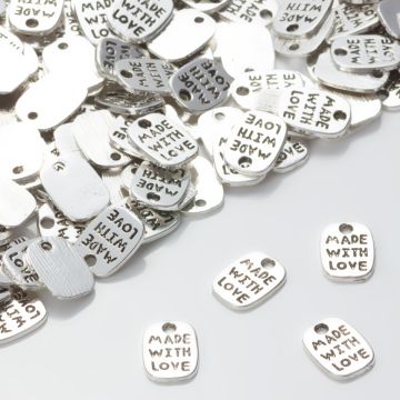 Zawieszka 'Made with love' 11x8mm