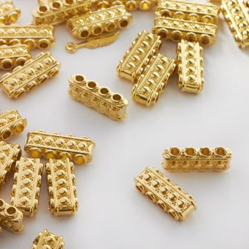 Metalowy ozdobny rozgałęźnik na 4 sznurki 19mm