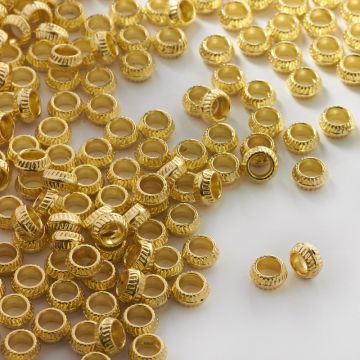 Metalowy koralik oponka z dużą dziurką 7mm