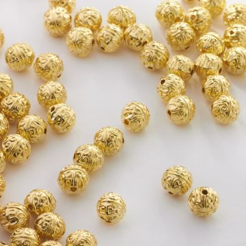 Metalowy koralik kulka ozdobna 7,5mm