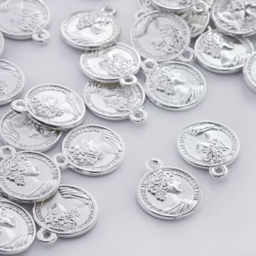 Metalowa zawieszka moneta z księżną 16mm