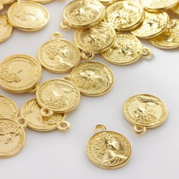 Metalowa zawieszka moneta z księżną 16mm