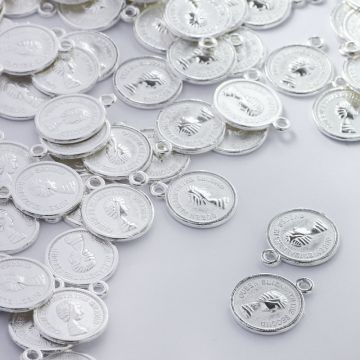 Metalowa zawieszka moneta 13mm