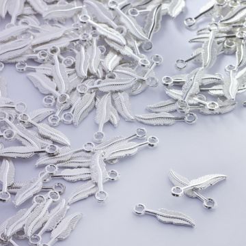 Metalowa zawieszka piórko 17mm