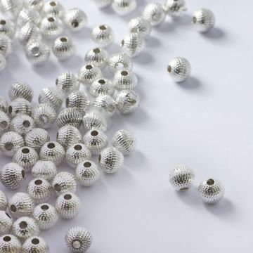 Koralik metalowy kulka karbowana 6mm