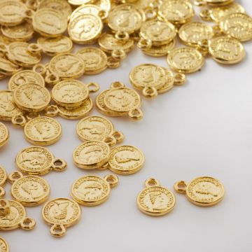 Zawieszka metalowa mini moneta 8mm