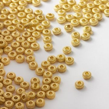 Koralik metalowy oponka rowkowana 4,5mm