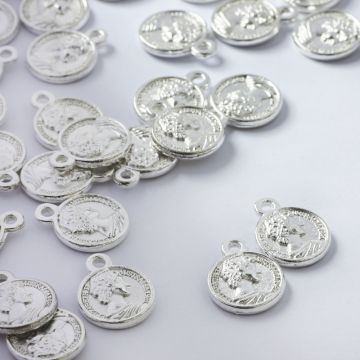 Zawieszka metalowa moneta z cezarem 12mm