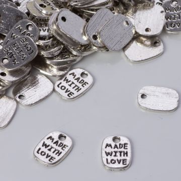 Zawieszka 'Made with love' 11x8mm