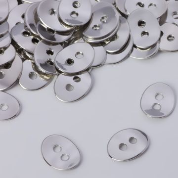 Koralik z dwoma dziurkami koloru srebrnego 13,5x10,5mm