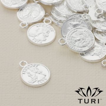 Zawieszka Liberty1978 w srebrnym kolorze 12,5mm