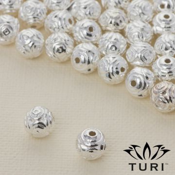 Koralik geometryczny w srebrnym kolorze 8mm