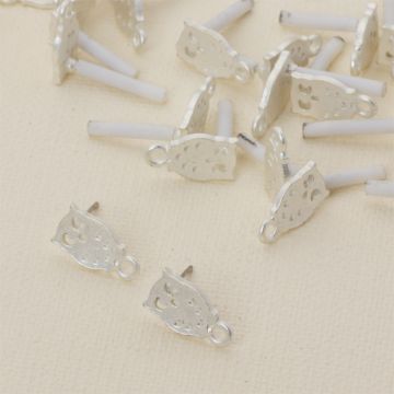 Kolczyki sowy z oczkiem 14 mm