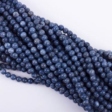Koral niebieski naturalny kulka gładka 6mm