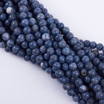 Koral niebieski naturalny kulka gładka 8mm