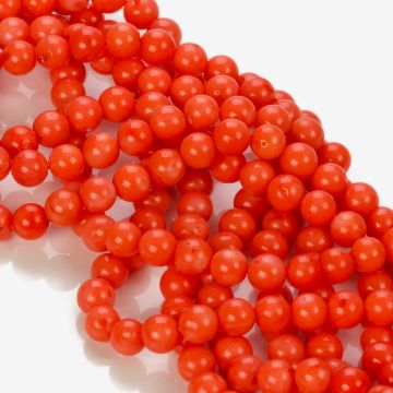 Koral bambusowy kulka ciemny łosoś 7-8mm