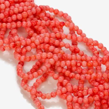 Koral bambusowy kulka różowa 3mm