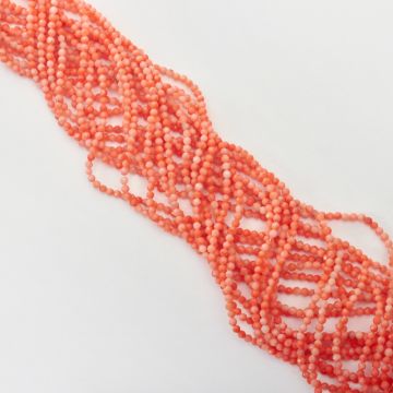 Koral różowy kulka fasetowana 2,5mm