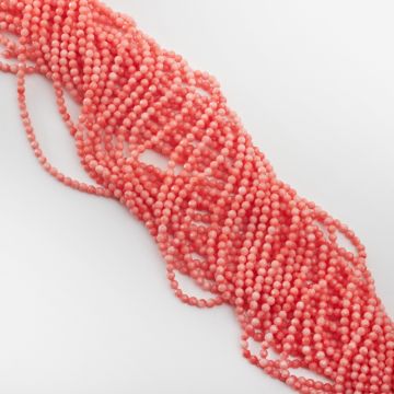 Koral różowy kulka fasetowana 3,5mm