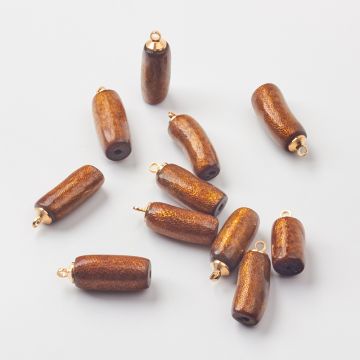 Koral złoty słupek zawieszka ze złotą zawieszką 25mm