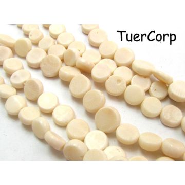 Koral bambusowy krążki białe 10mm