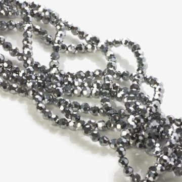 Kryształki kulki fasetowane 32 cuts silver 4mm