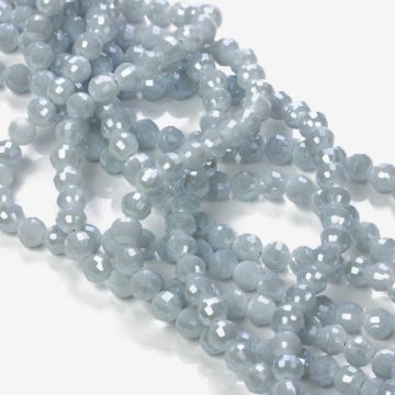 Kryształki kulki fasetowane 96 cuts snow grey AB 6mm