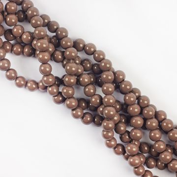 Koraliki szklane powlekane mleczna czekolada 8mm