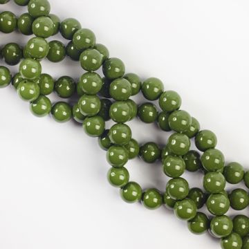 Koraliki szklane powlekane zielone 10mm