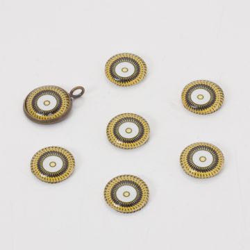 Kaboszon szklany kalejdoskop 14mm żółty