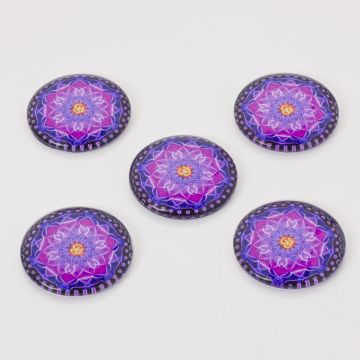 Kaboszon szklany kalejdoskop 30mm fioletowy