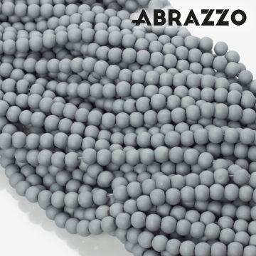 Koralik szklany powlekany jasno szary 6mm